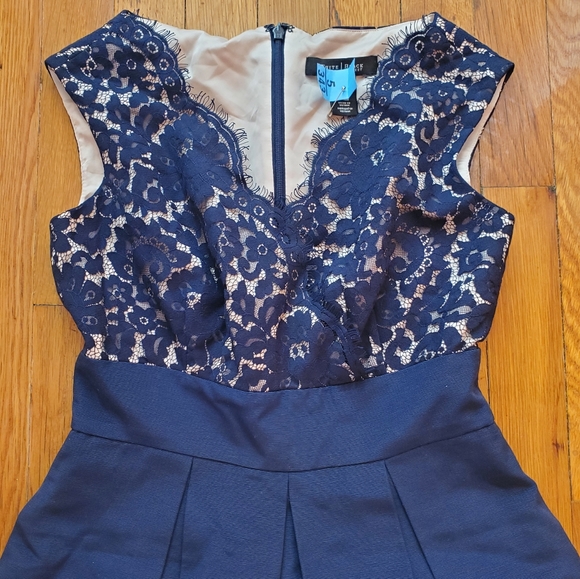 White House Black Market Navy Lace Dress - Picture 2 of 6